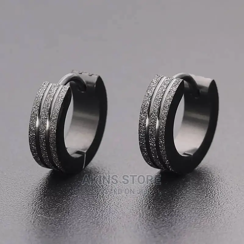 Men's Pierceless And Pierced Stud Hoop Earrings in Ojo Jewellery