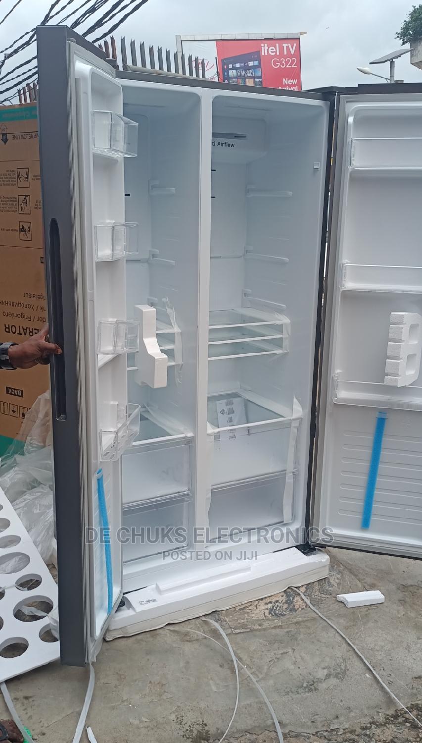 Hisense Side by Side Refrigerator (516 Liters)Silver Color in Lekki