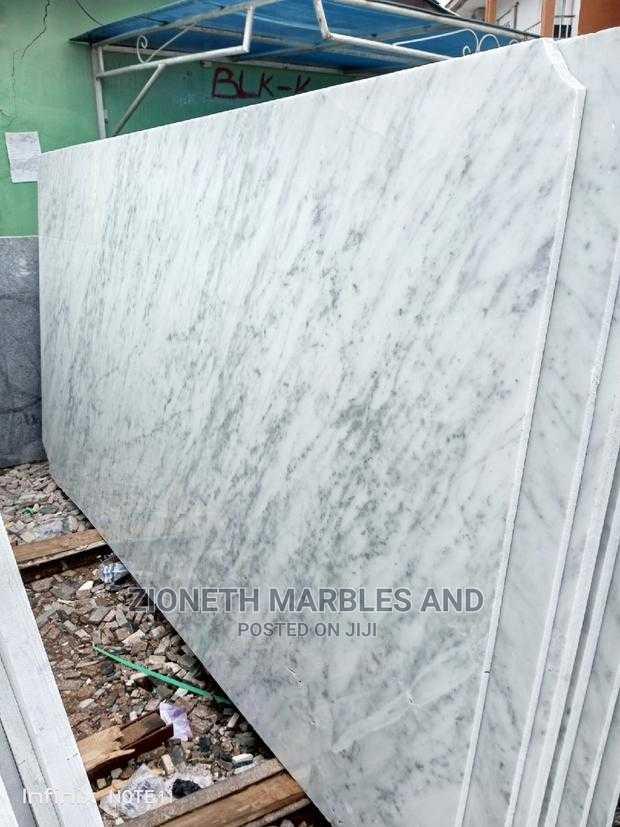Italian White Carara Marble Slab Big Sheet in Orile Building