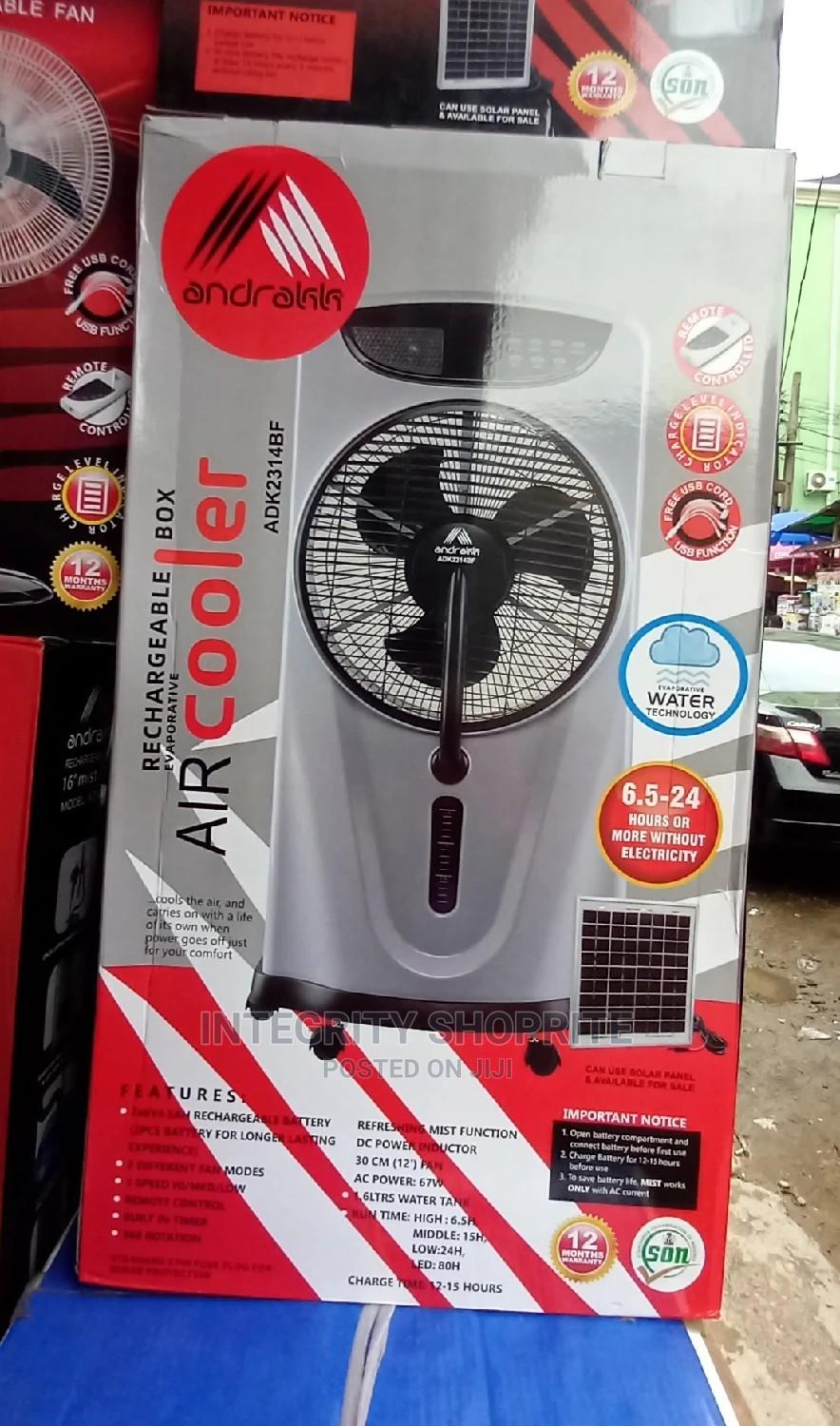 Andrakk 12" Rechargeable Box Mist Water Cooling Fan in Lagos Island